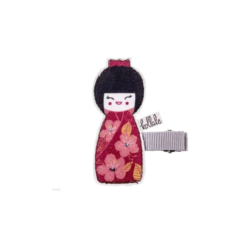 kollale spinka do włosów / spinka z laleczką kokeshi / kolekcja cherry blossoms