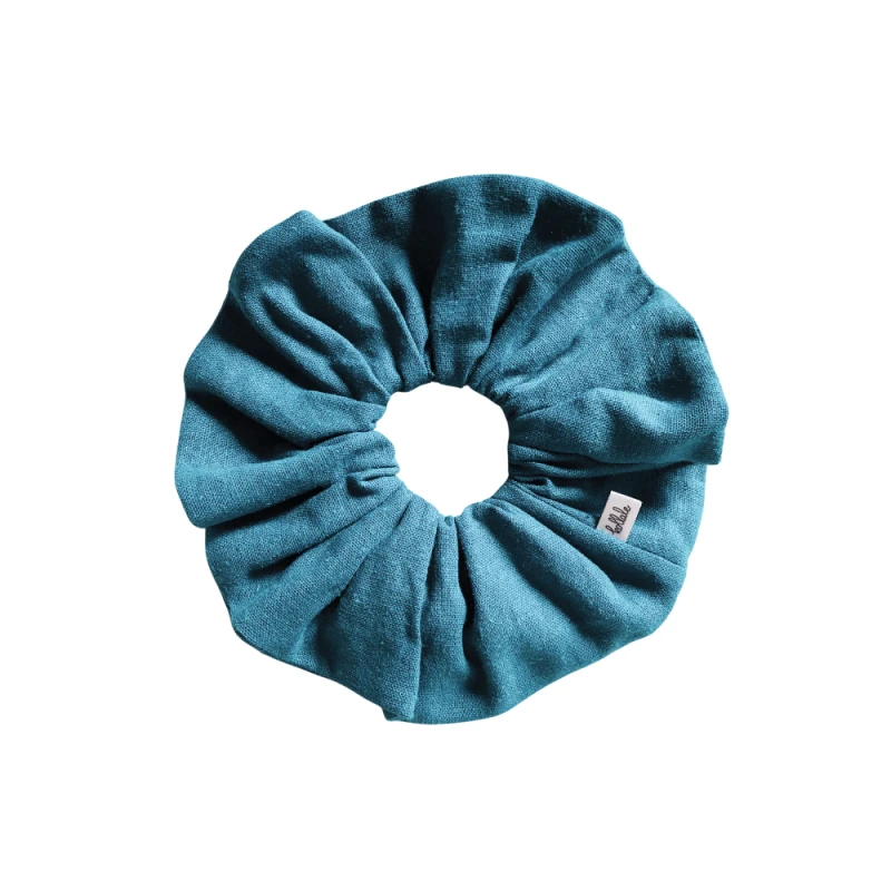 duża lniana gumka do włosów kollale / scrunchie / kolekcja I love sea
